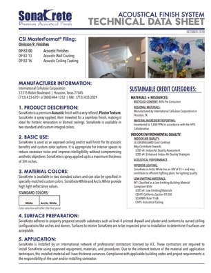 SonaKrete Technical Data Sheet